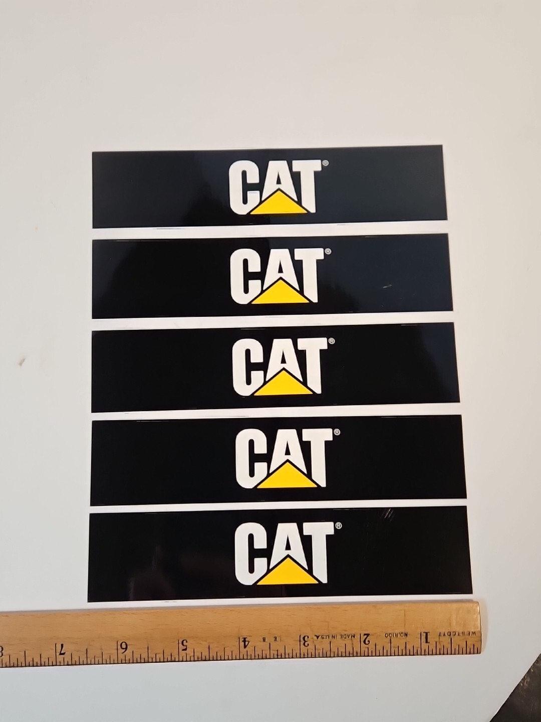 Five AUTHENTIC CATERPILLAR TRACTOR DECALS 6.5”x1.5” NOS NEW Neeg2001