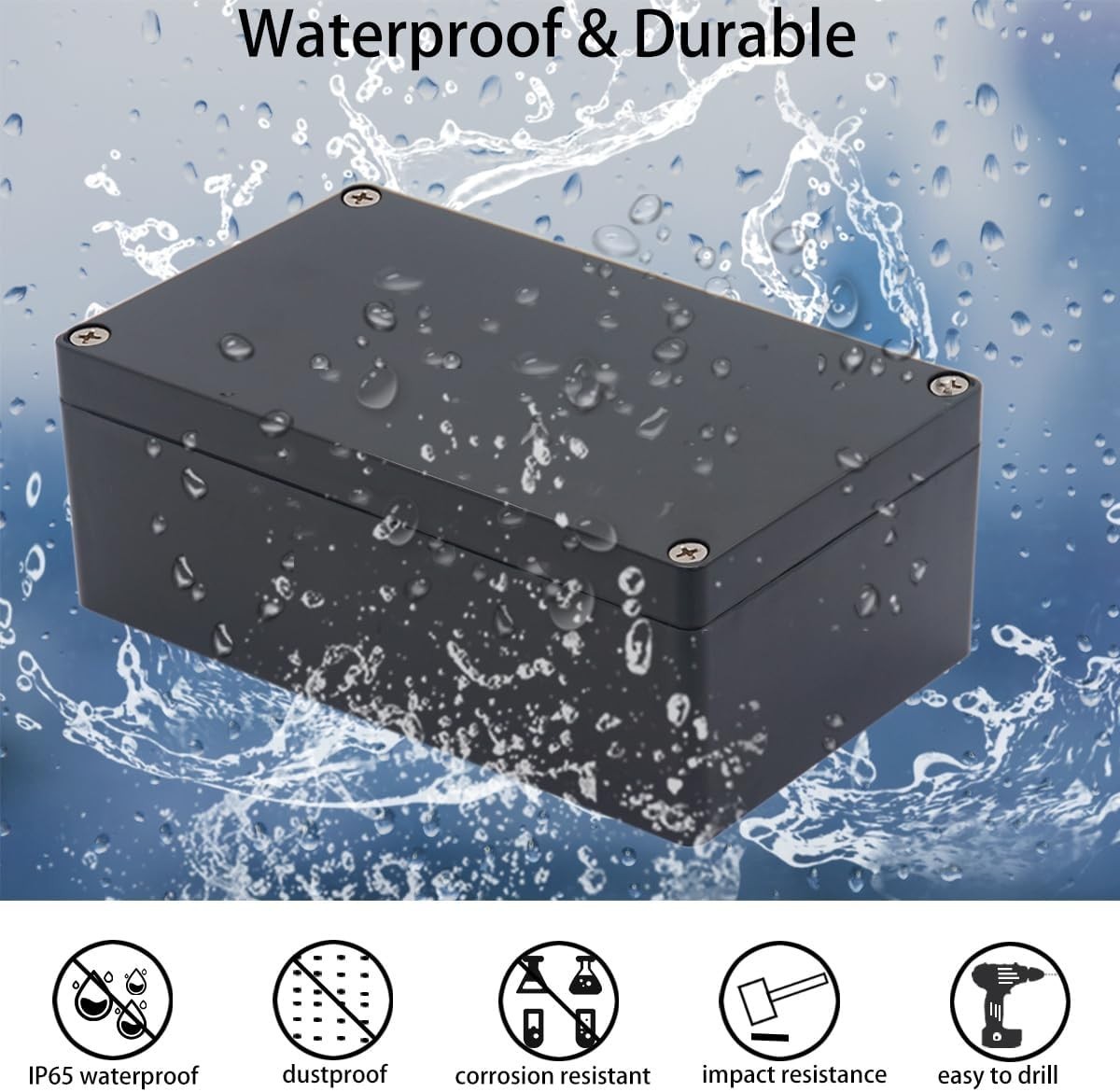 Compact Waterproof Electrical Box Made of Sturdy ABS – 7.87×4.72×2.95