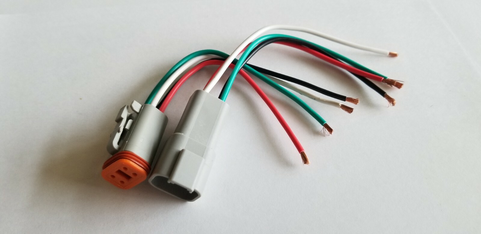 6″ Gray Assembled Deutsch 2,3,4,6,8,12 Pin,14 AWG or 16 AWG
