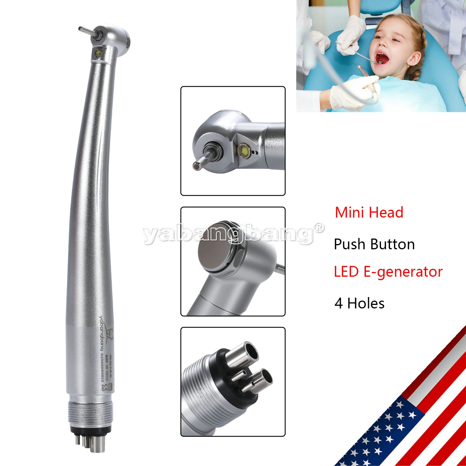 NSK Style Dental Fiber Optic LED High Speed Handpiece Turbina Turbine 2-Hole B2