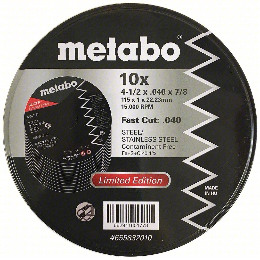 100ea! Metabo 655832010 4.5″ X .040 X 7/8 Original Slicer, Box Of 100!