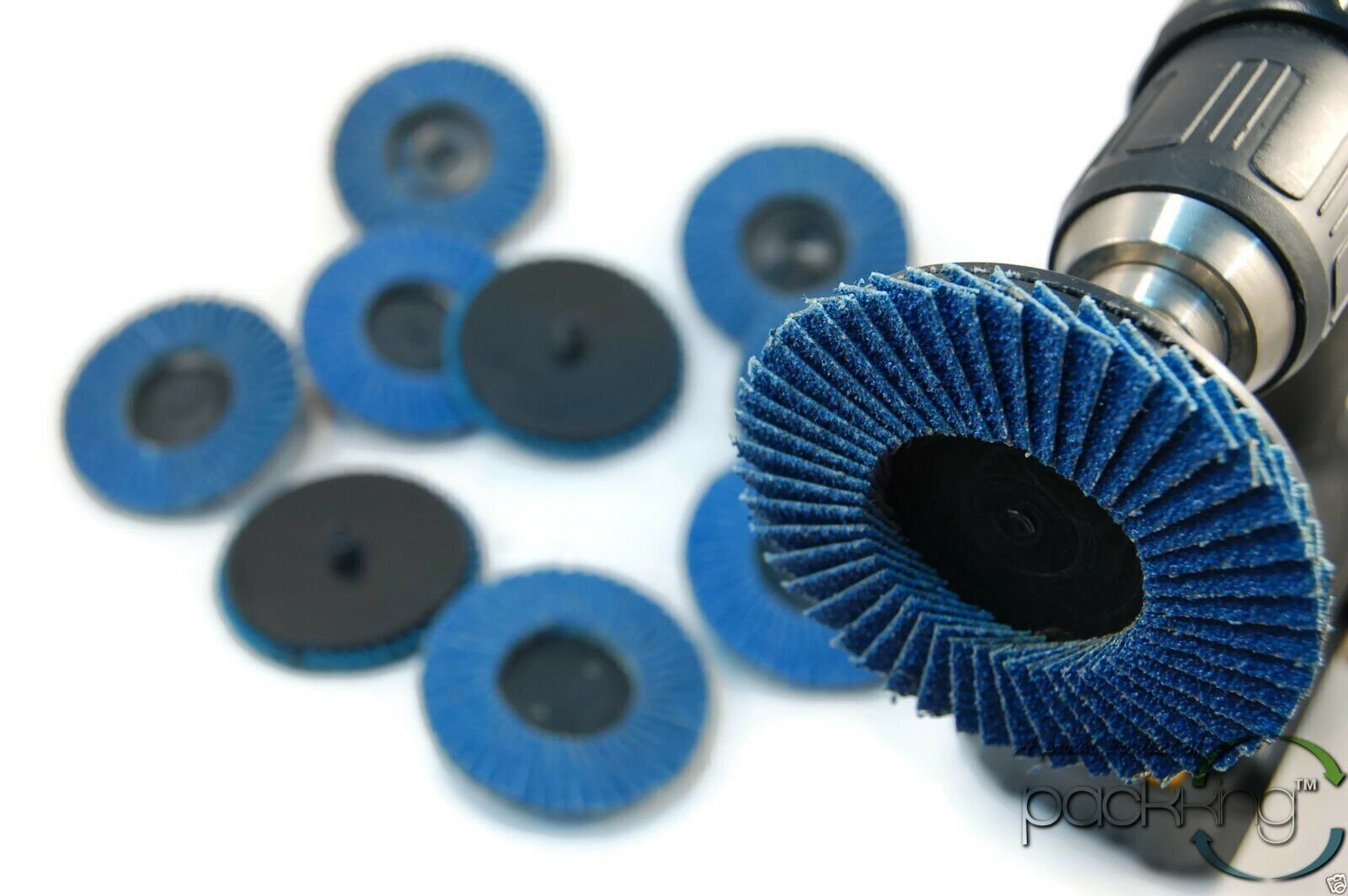(10pk) 3″ Inch 60 Grit Flap Sanding Disc Wheels Type R Roloc Threaded Twist Lock