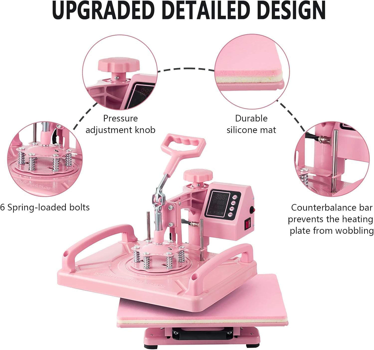 8 in 1 Heat Press Machine 12×15 in Sublimation Transfer T-shirt w/ 30OZ Tumblers