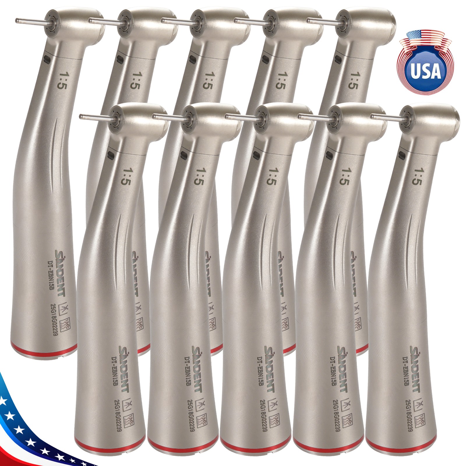 1-10SANDENT Dental Electric 1:5 LED Handpiece FG Attachment Fit NSK KaV