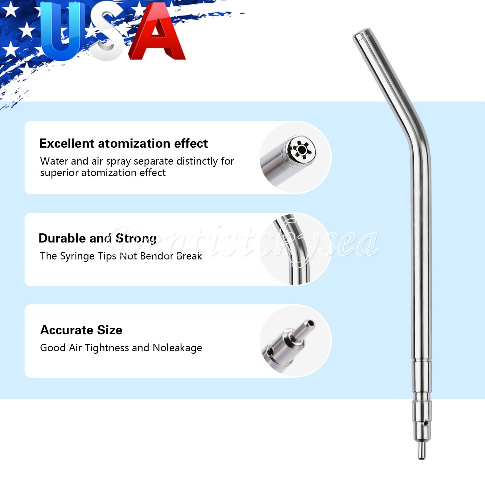 Dental Air Water Spray Triple Syringe Metal Nozzles Tips Tube Autoclavable