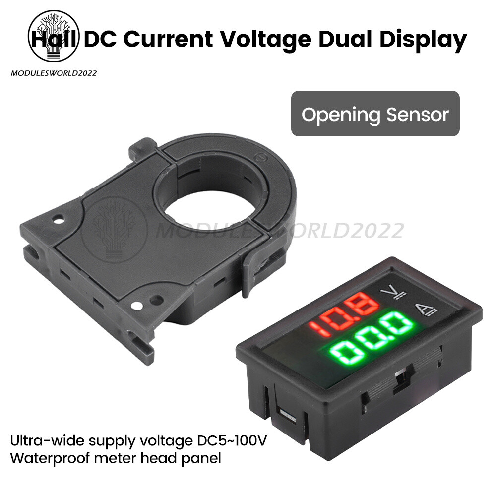 DC0-300V 50/100/200/400A Digital Current Voltage Meter Hall Ammeter Voltmeter