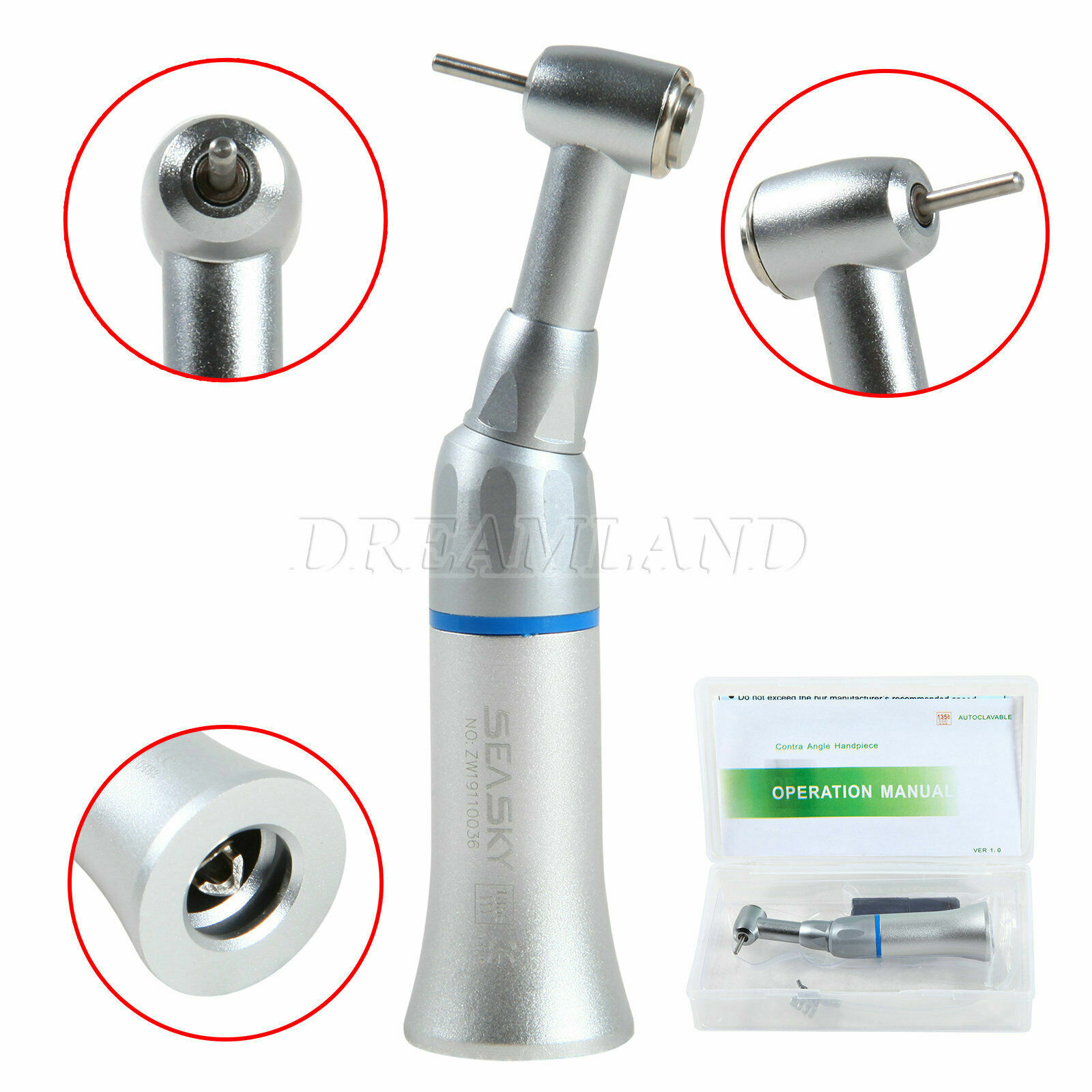 For NSK Dental Low Speed Contra Angle Handpiece Push Button Fit FG 1.6mm Burs