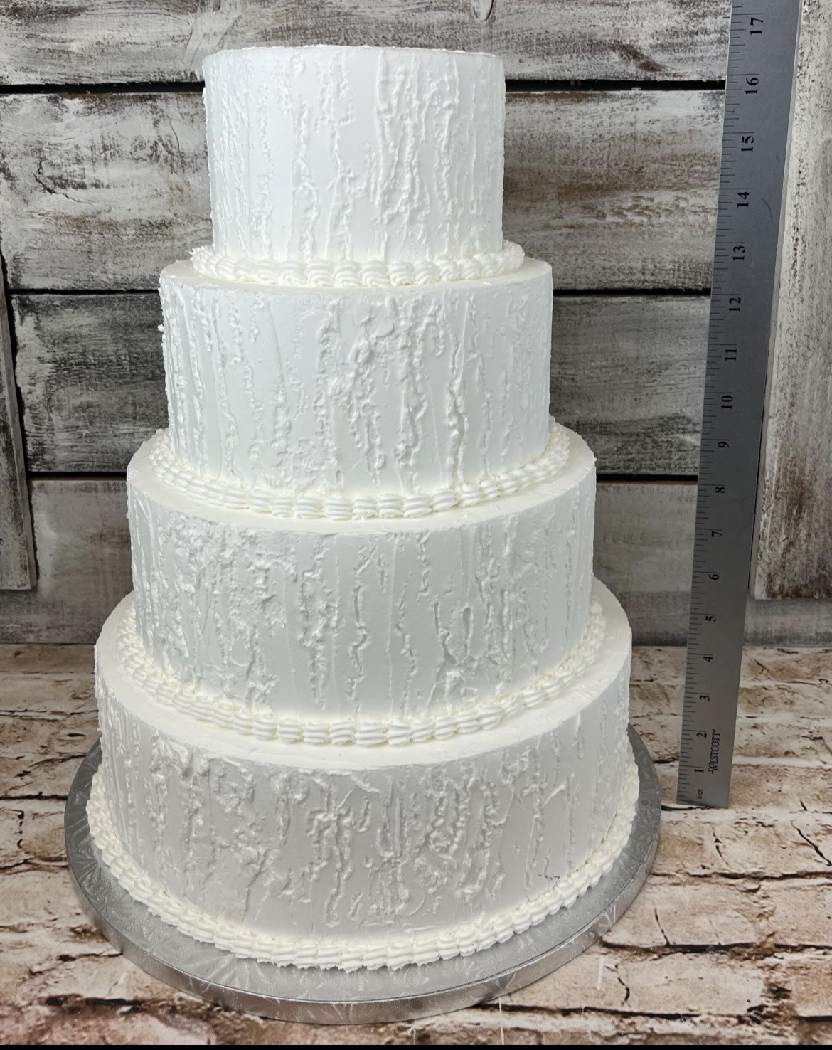 Wedding Cake, Fake 4 Tier Rustic Style Cake, Anniversary Display Cake Prop Cake