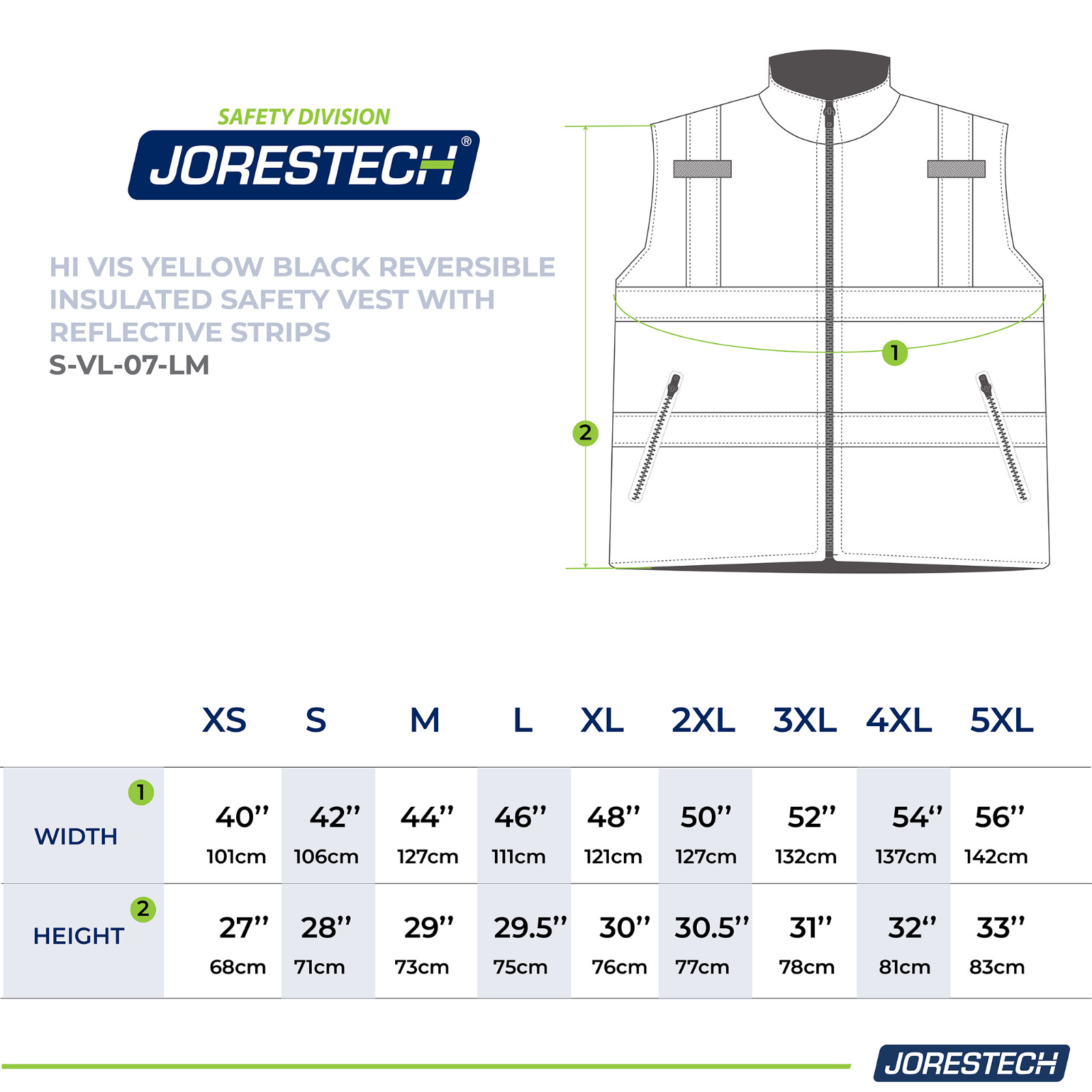 Hi Vis Visibility Reversible Bodywarmer Safety JORESTECH Vest