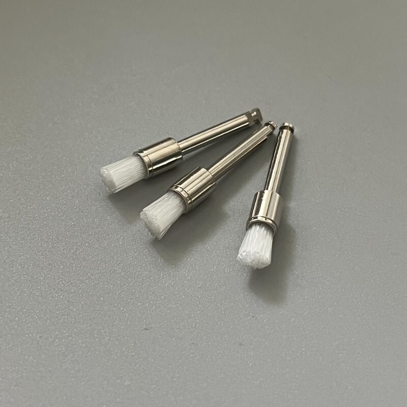 100 Pcs Dental Disposable White Nylon Polishing Flat Latch Polisher Prophy Brush