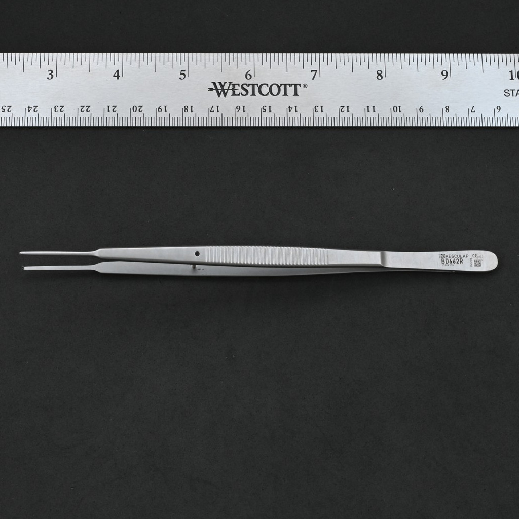 Aesculap BD662R Gerald Tissue Forceps Delicate 1×2 Teeth Straight 6 7/8 in