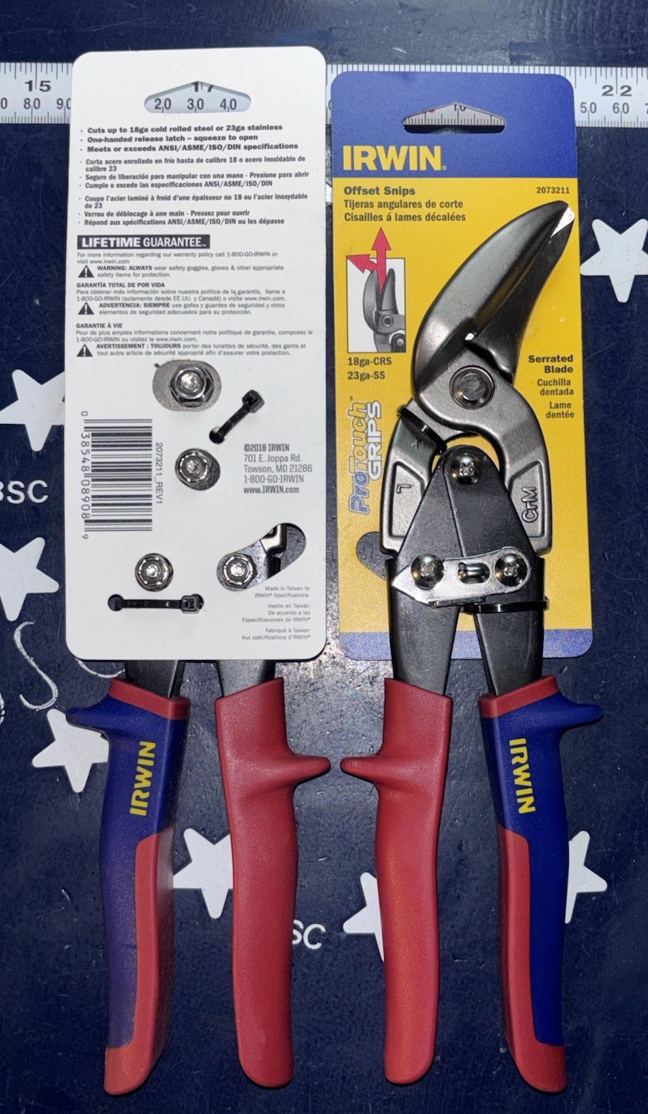 2 Packs IRWIN Offset Snip CUTS UP TO 18g STEEL or 23g Stainless 2073211 TWO PCS