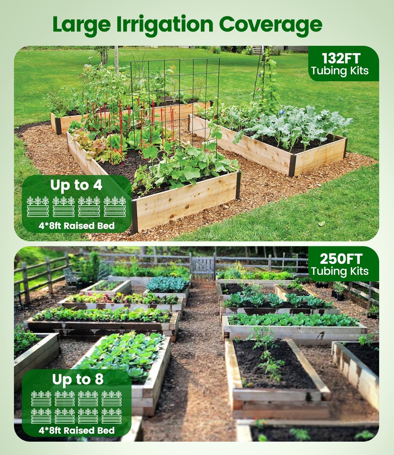 HeavyDuty Drip Irrigation Tubing Kit 1/2 Inch 1/4 Inch PVC PE for Garden