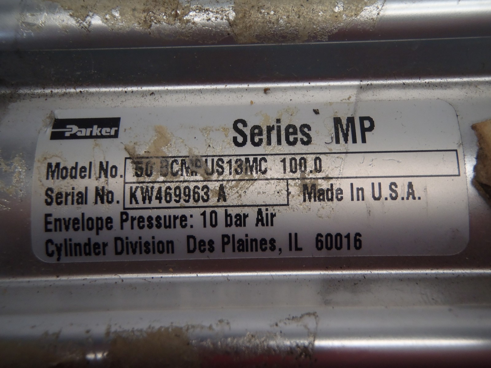 Parker 50 BCMPUS13MC 100.0 Pneumatic Cylinder Series MP 10 Bar Air