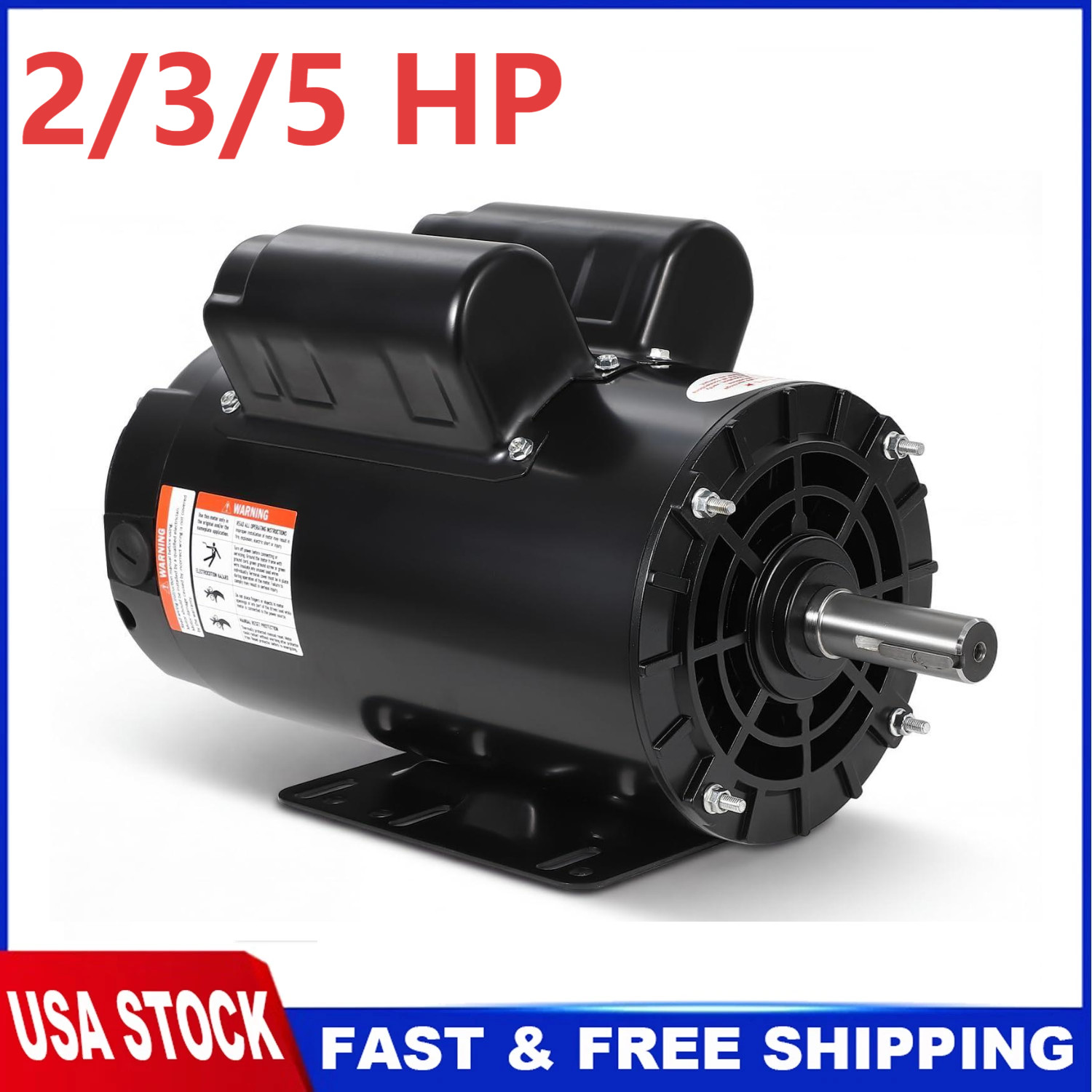 2/3/5HP 3450RPM Air Compressor Electric Motor 56HZ Frame 5/8″/7/8″Keyed Shaft
