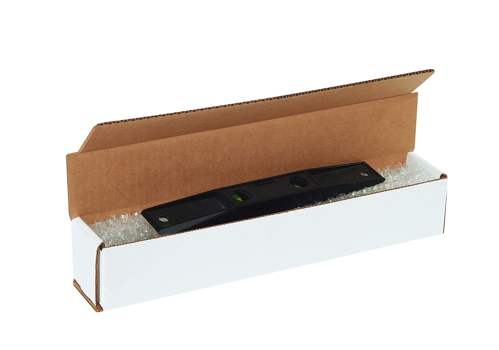 Aviditi White Corrugated Cardboard Mailing Boxes, 12 x 4 x 2 Inches, Pack of