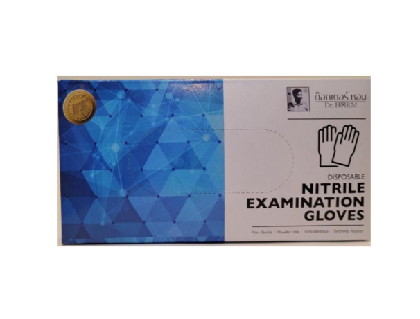 NITRILE EXAM GLOVES BLUE, POWDER FREE, NON-TOXIC, 1 BOX 100 PC, SIZE “M”