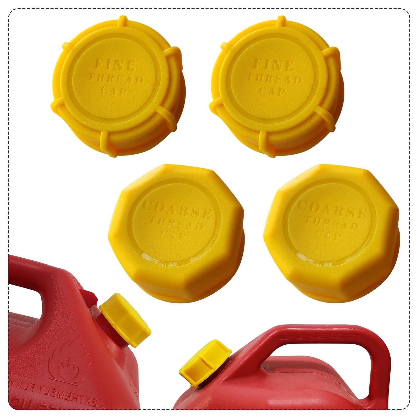 Gas Can Cap, Gas Can Cap Replacement (2+2 kits-Yellow), High Compatibility, F…