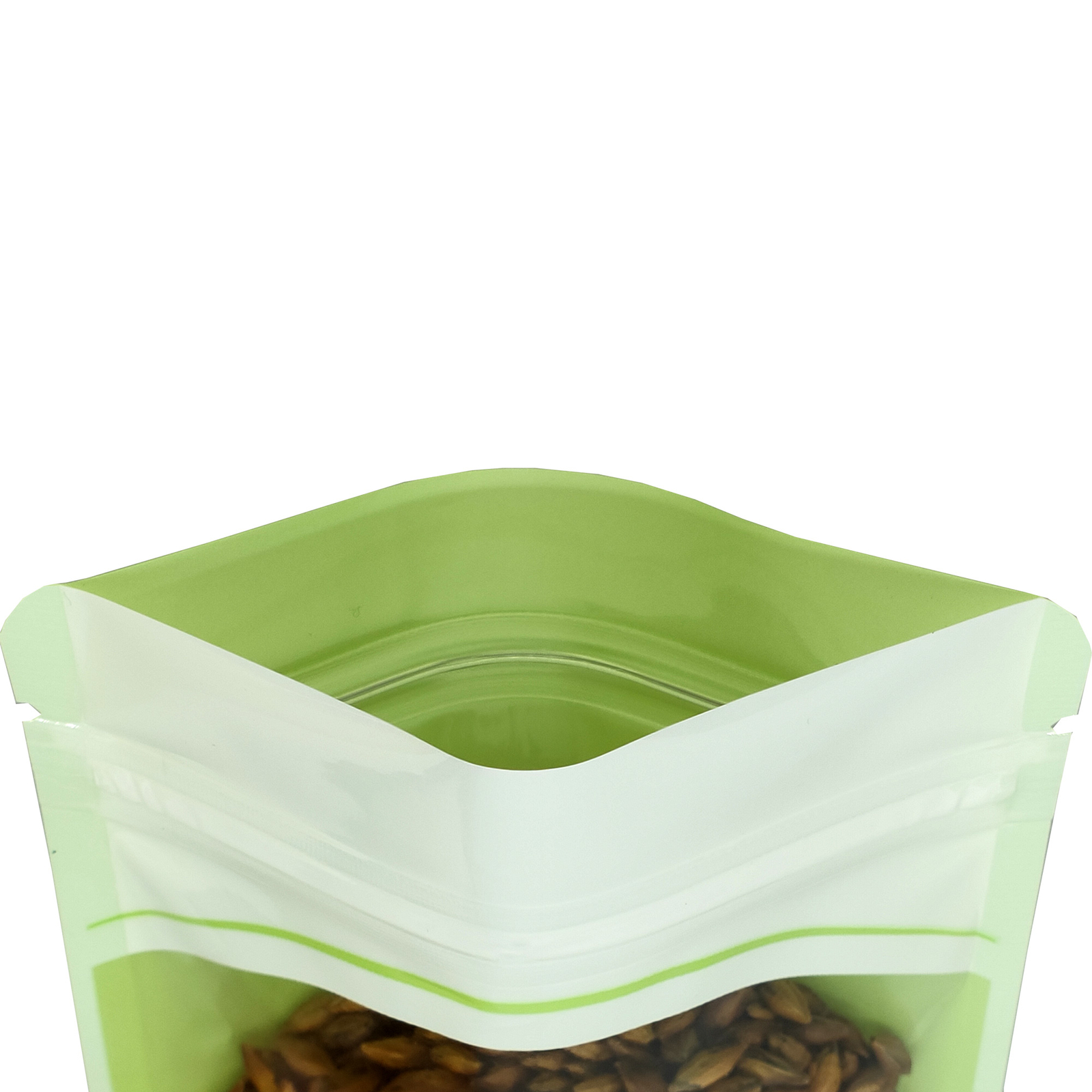 Clear Green Resealable Zip Poly Plastic Bag Pouch Hang Hole Option