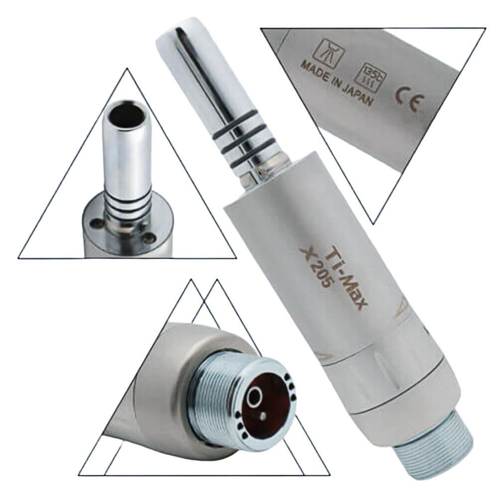 Dental X205 Low Speed Handpiece 1:1, 2 Hole Air Motor with Inner Water Channel