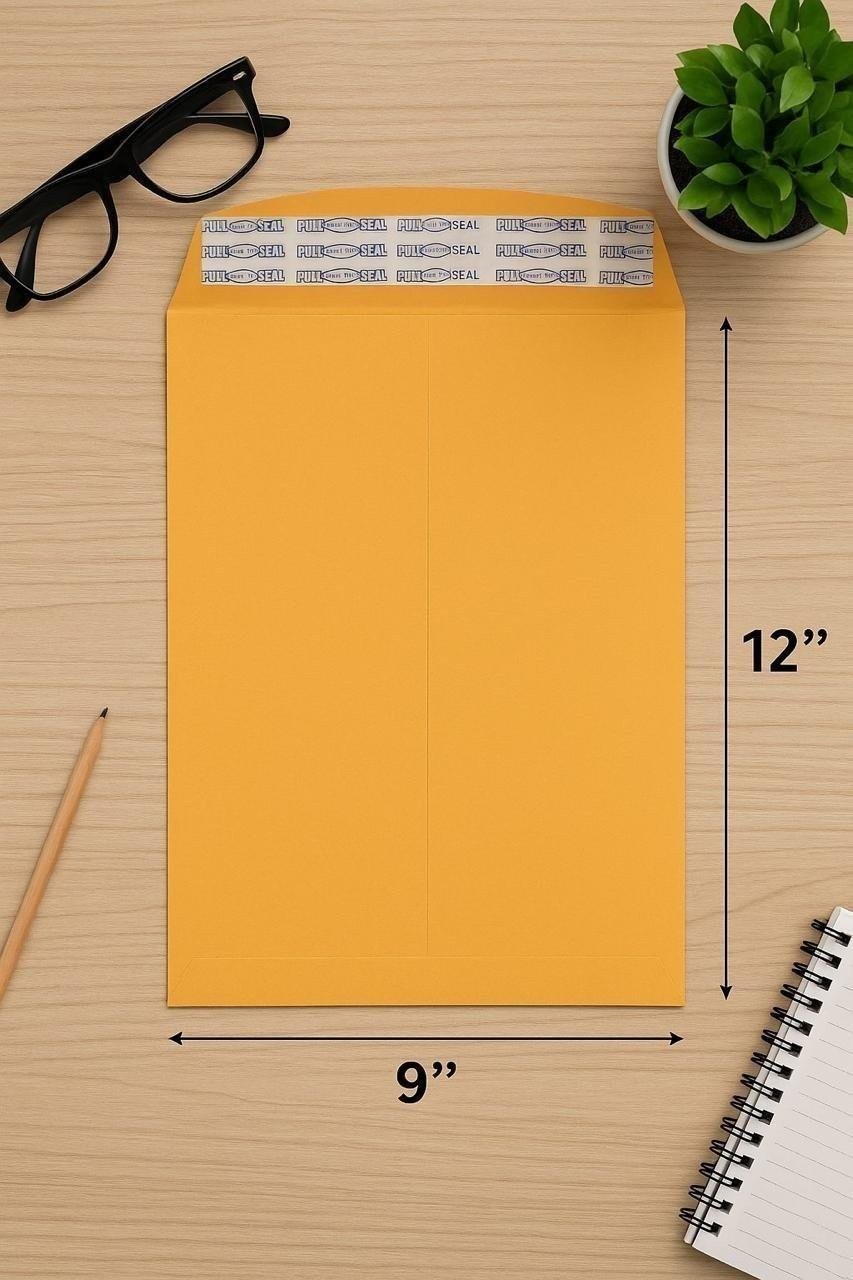 100 – Pack 9″x12″ Kraft Catalog Mailing Envelopes Mailers Peel Self Seal