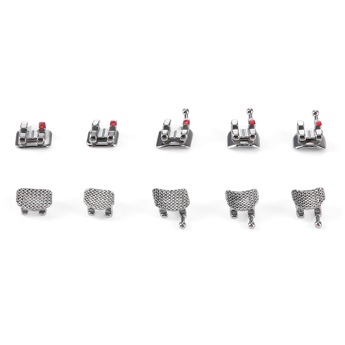 Dental Ortho Stainless Brackets Braces Mesh Base Mini Roth MBT 022 018 Hooks