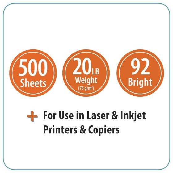 Pen+Gear Copy Paper 500 Sheets White 8.5×11 Multipurpose Printer Paper
