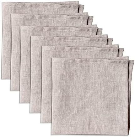 100% Pure Linen Dinner Cloth Napkins 15 x 15 Inch Natural – Set of 6 Pack Europe