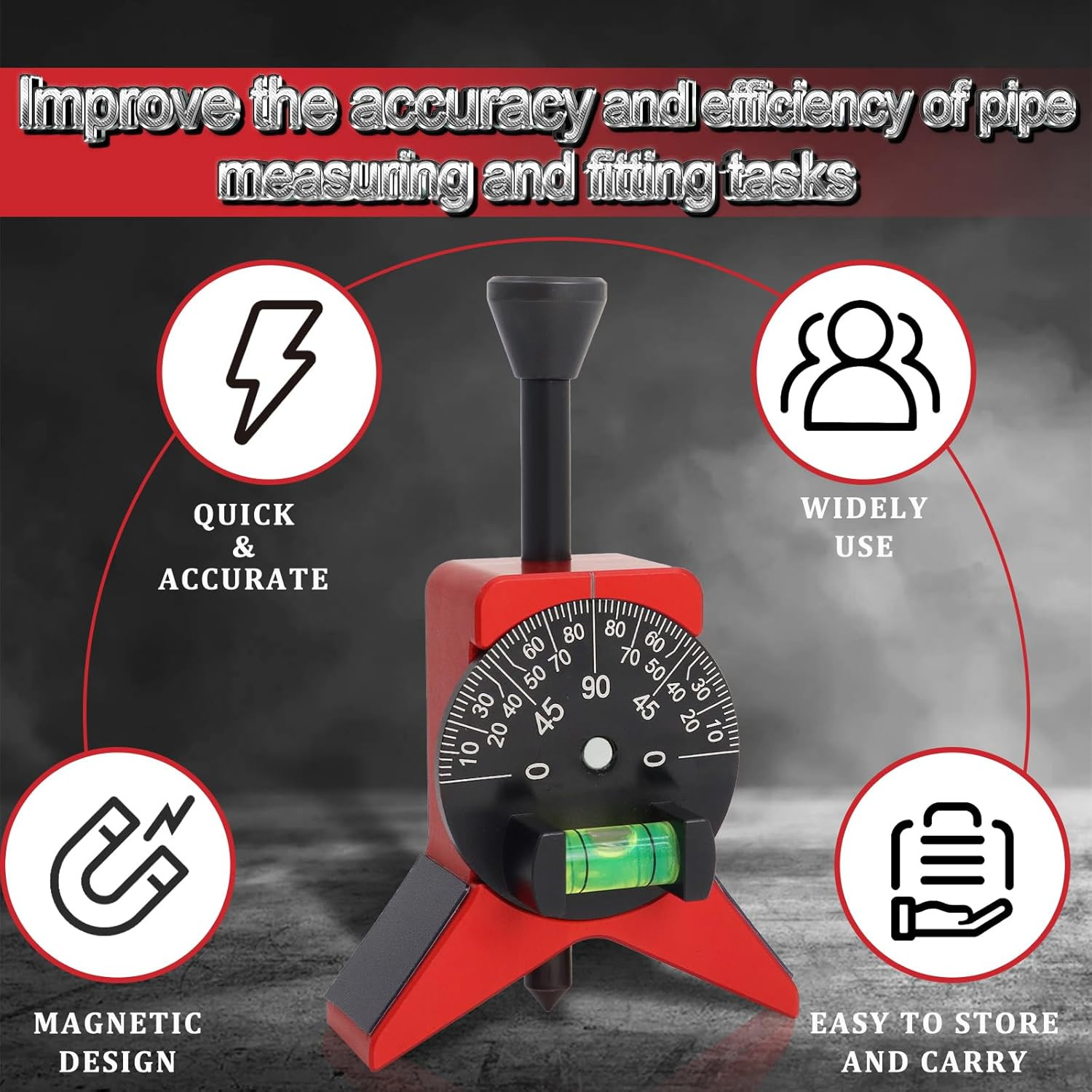 Pipe Center Finder, Pipefitter Tools W/Magnetic Centering Head, 2.75″ Y-Type Pip