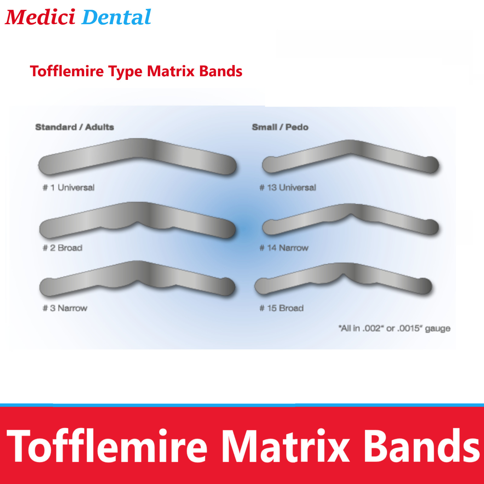 12/144Pc Dental Universal Matrix Bands Tofflemire Stainless Steel 001″ UltraThin