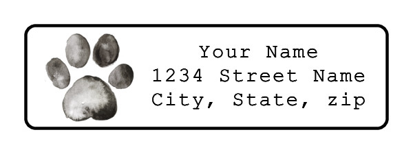 400 Personalized Paw Print Return Address Labels Stickers 1/2″x1 3/4″.