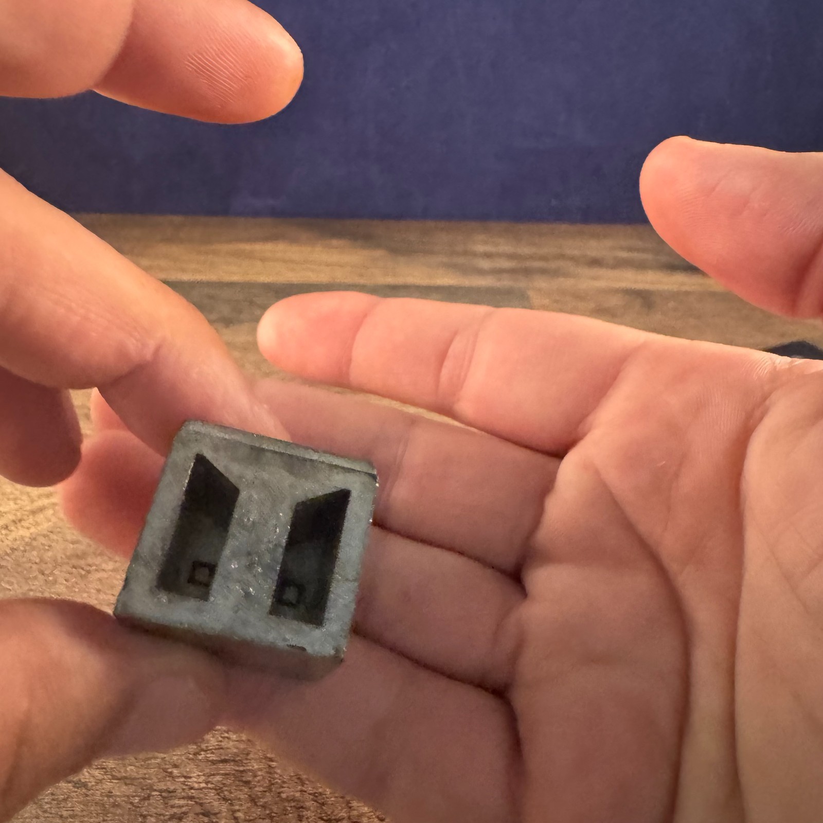 Vintage Letter Print Press Block “No Postage” Metal 1″x1″