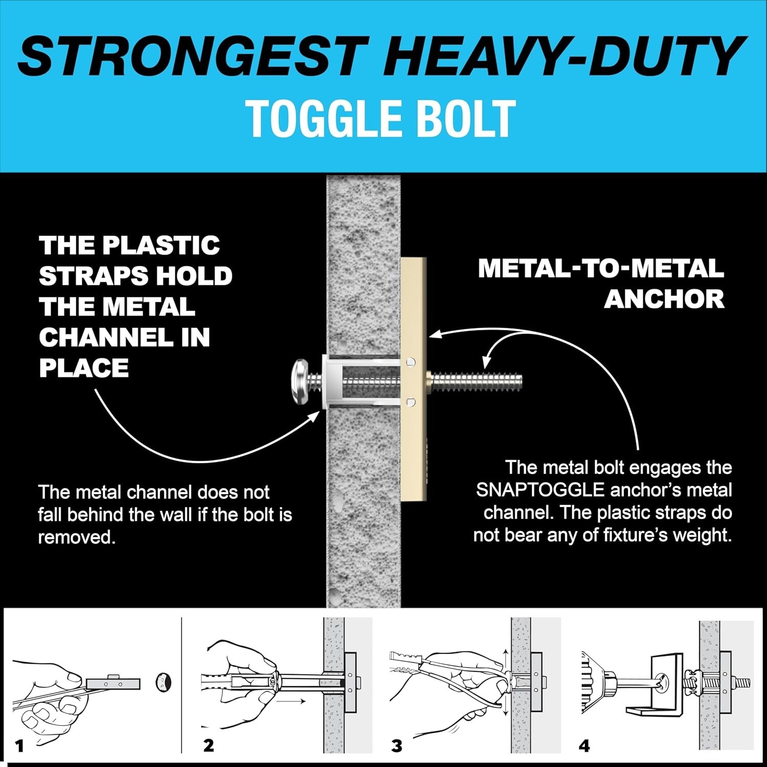 Toggler 24014 1/4″ x 20 Wall Anchors with No Bolts (Box of 100)