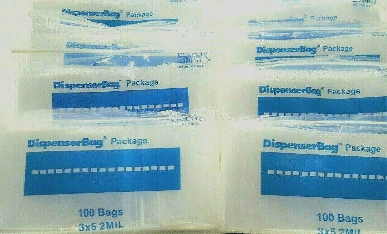 1000 3″x5″ Reloc Zippit Bags Clear 2Mil Reclosable Zip Seal Slide Lock Baggies