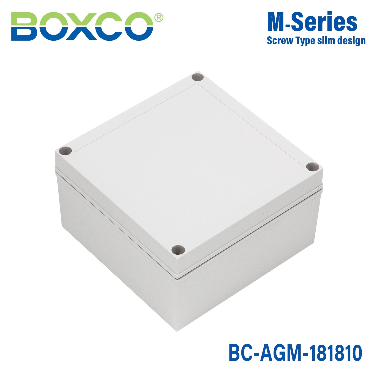 Boxco M-Series 7.09 x 7.09 x 3.94 Inches(180 x 180 x 100mm) Plastic Enclosure, I