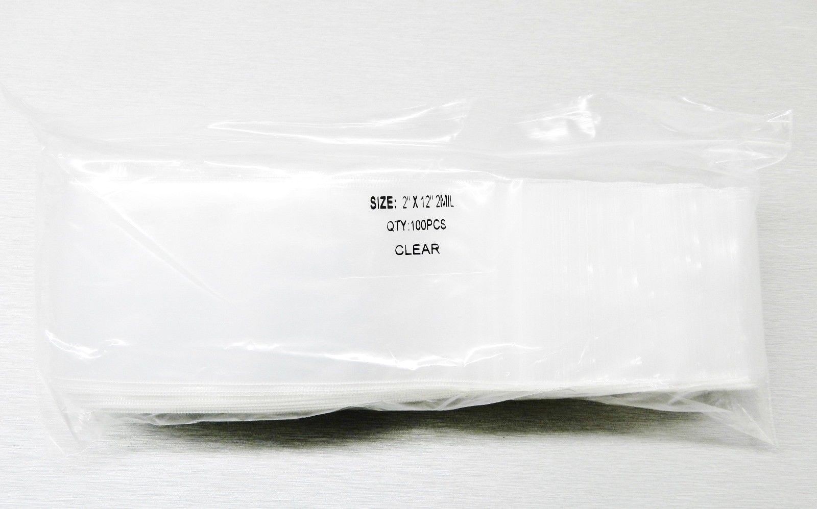 100 Zip Seal Lock Bags 2×12 Clear 2 mil Zip Slide Baggies 2 x 12″ Long Poly Bag