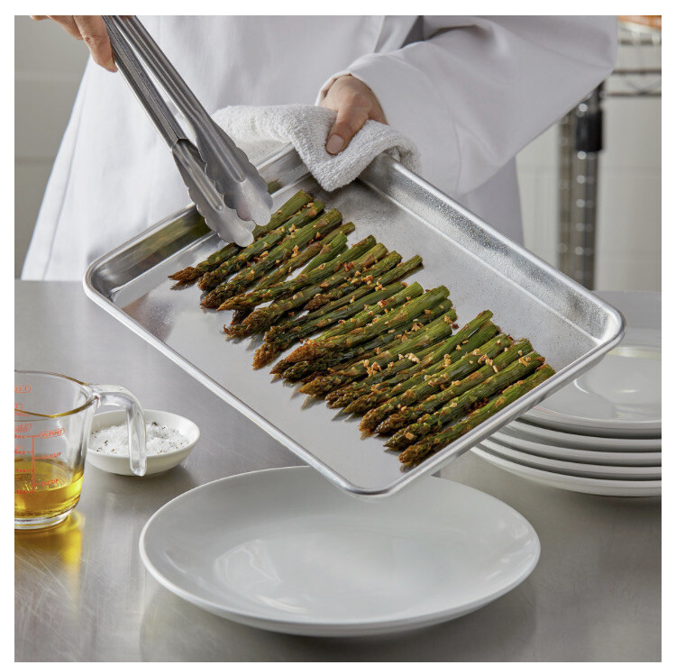 12 Choice 9-1/2” X 13” Quarter Size Sheet Pan 19 Gauge Aluminum Bun Baking Tray