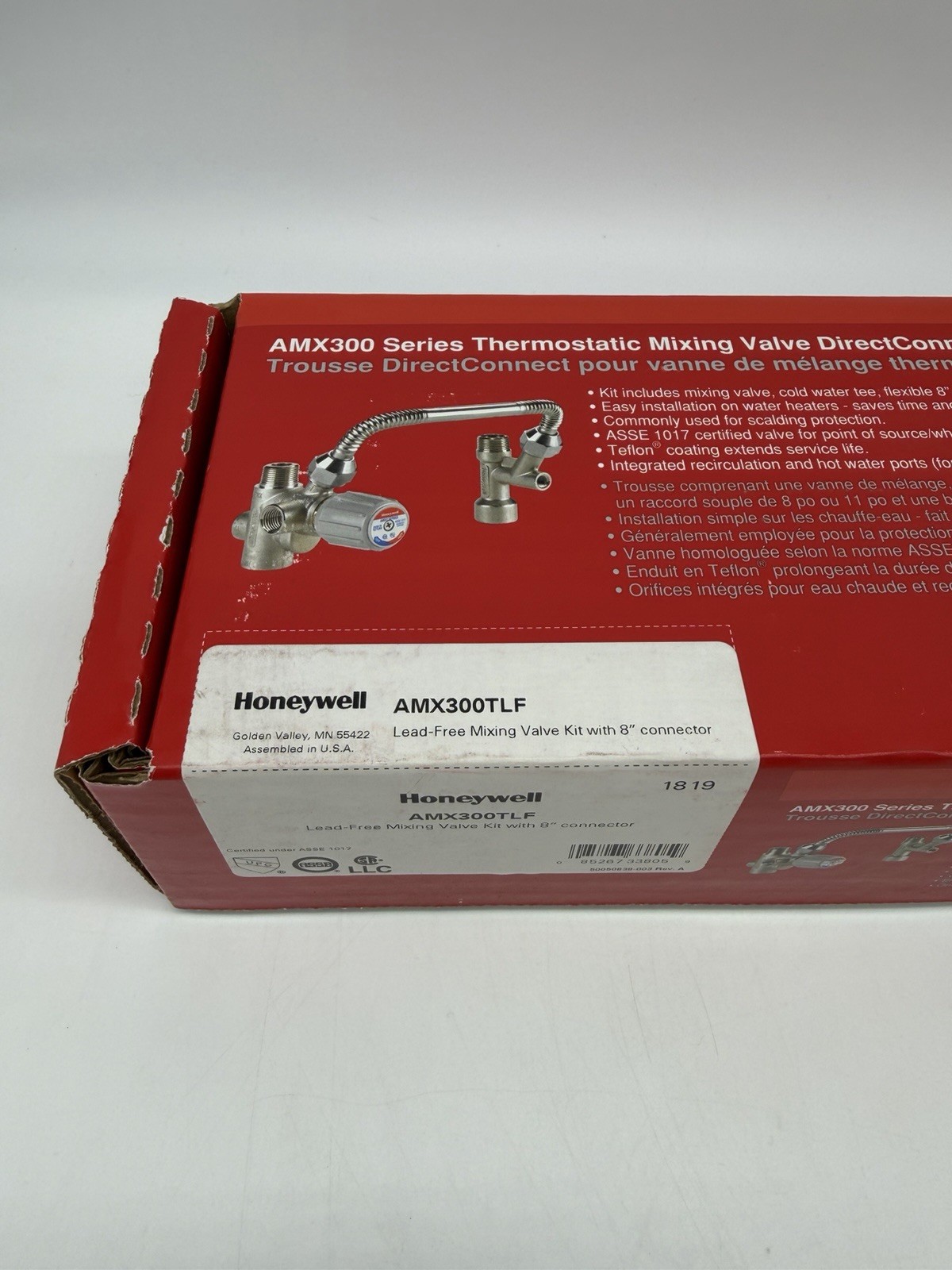 Honeywell AMX300TLF Thermostatic Mixing Valve Kit Lead-Free