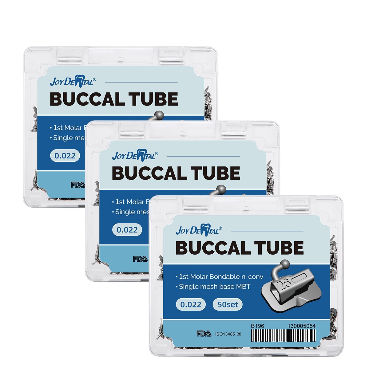200pcs Dental Ortho Buccal Tubes 1st Molar MBT 022 Non-Conv Mesh Base Joydental