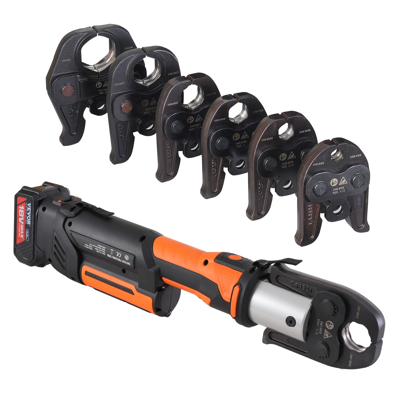 1/2″-2″ Pro Press Tool Pipe Crimping Kit with 6 Jaws DC18V PZ-3240