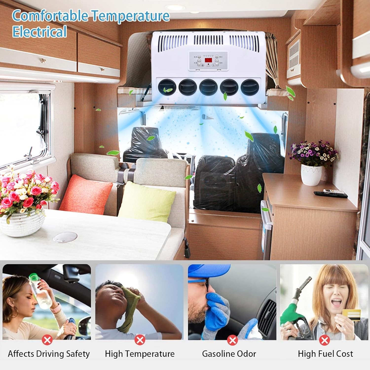 12V 11000 BTU Truck Air Conditioner Split AC For Semi Trucks Bus RV Caravan US