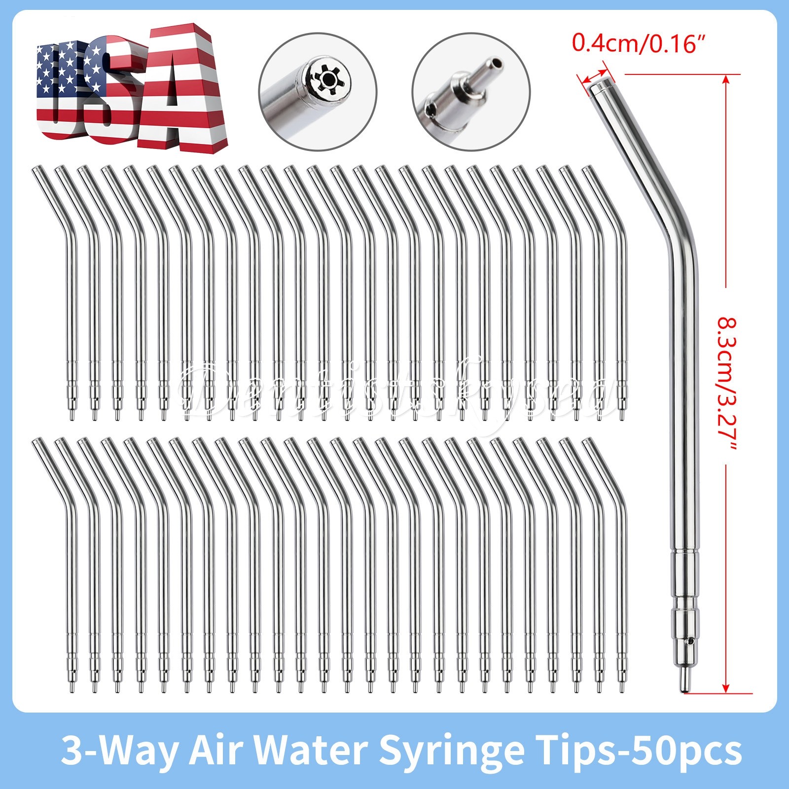 Dental Air Water Spray Triple Syringe Metal Nozzles Tips Tube Autoclavable