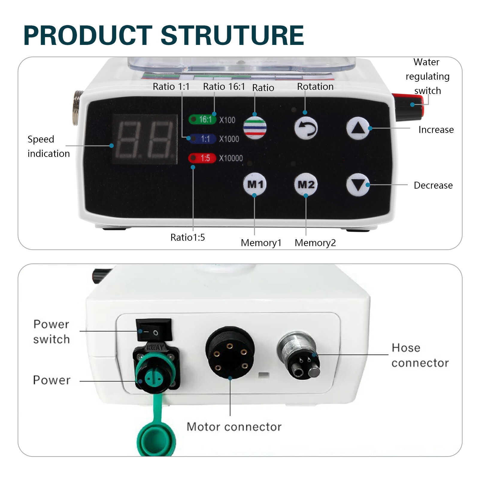 Electric Dental Motor w/ Water Tank (No 1:5 Handpiece)