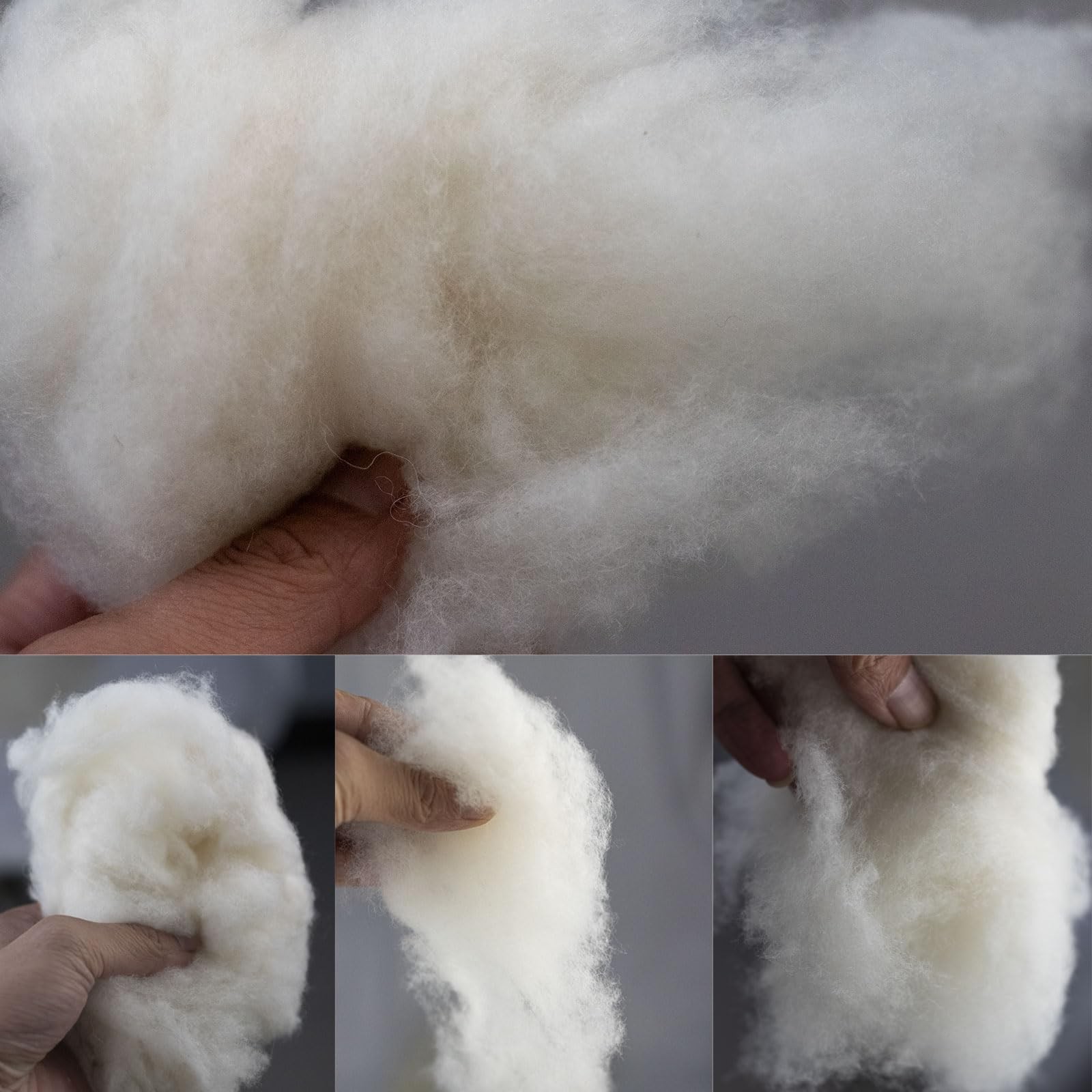 Natural Wool Stuffing for Stuffed Animals – 100% Organic Wool Batting Filler …