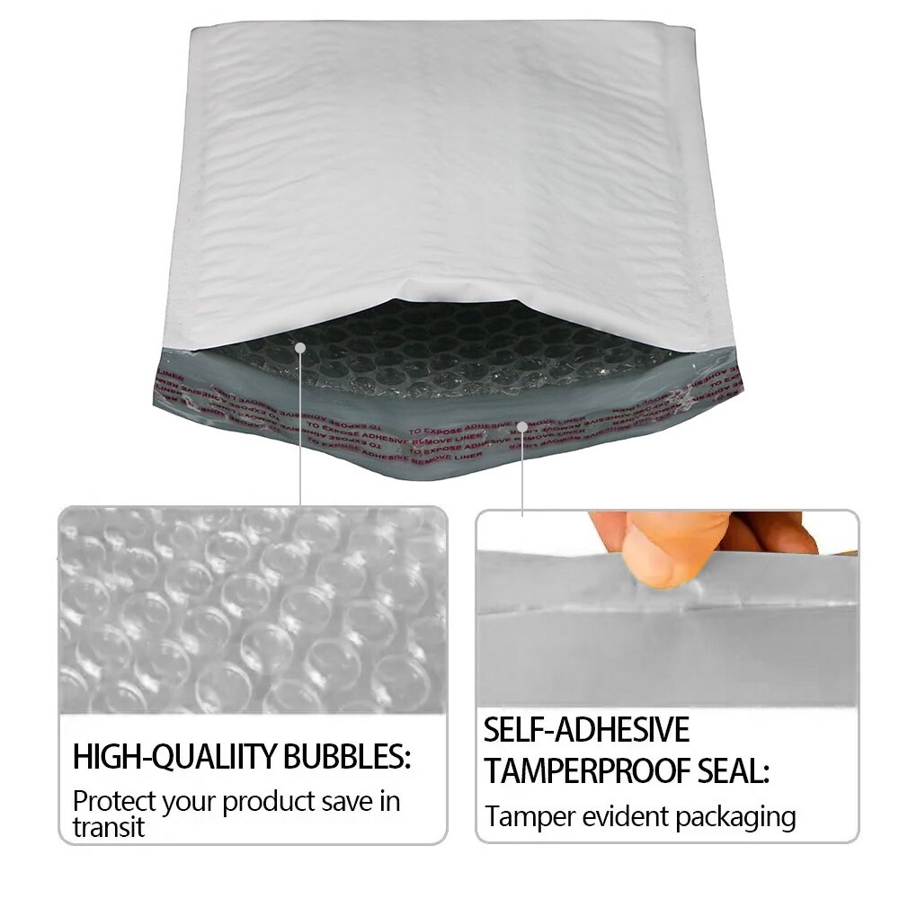 50/100/200/500 Poly Bubble Mailers Padded Envelope Shipping Bags Seal Any Size