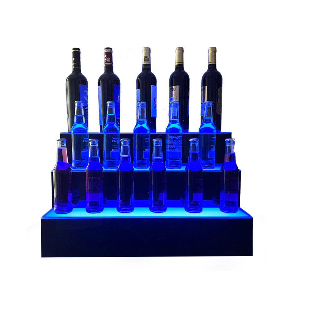 31″MultiColor LED Lighted Liquor Bottle Display 3 Tier for Home Commercial Bar