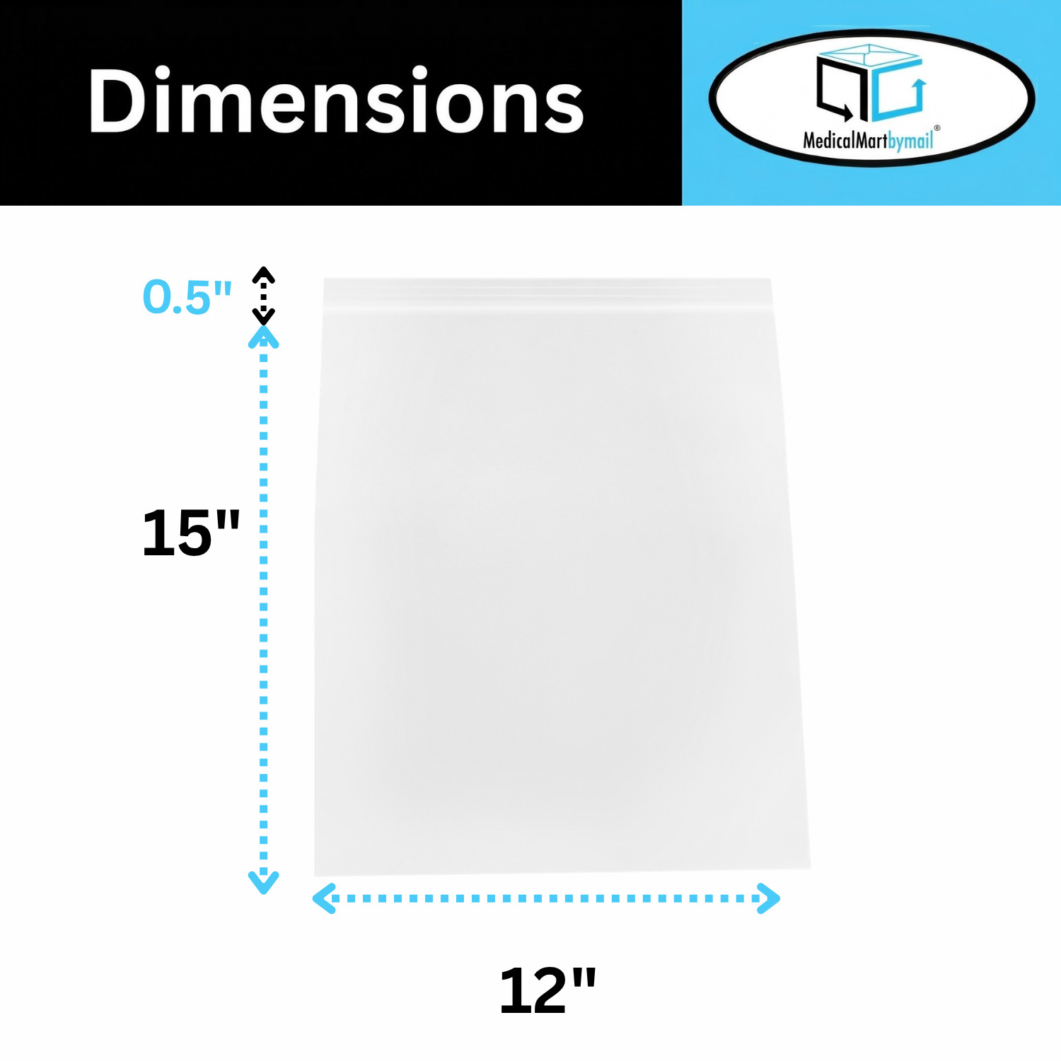 12″ x 15″ Heavy Duty 6 MIL Resealable Zip Top Lock 12×15 Clear Plastic Bags 1000