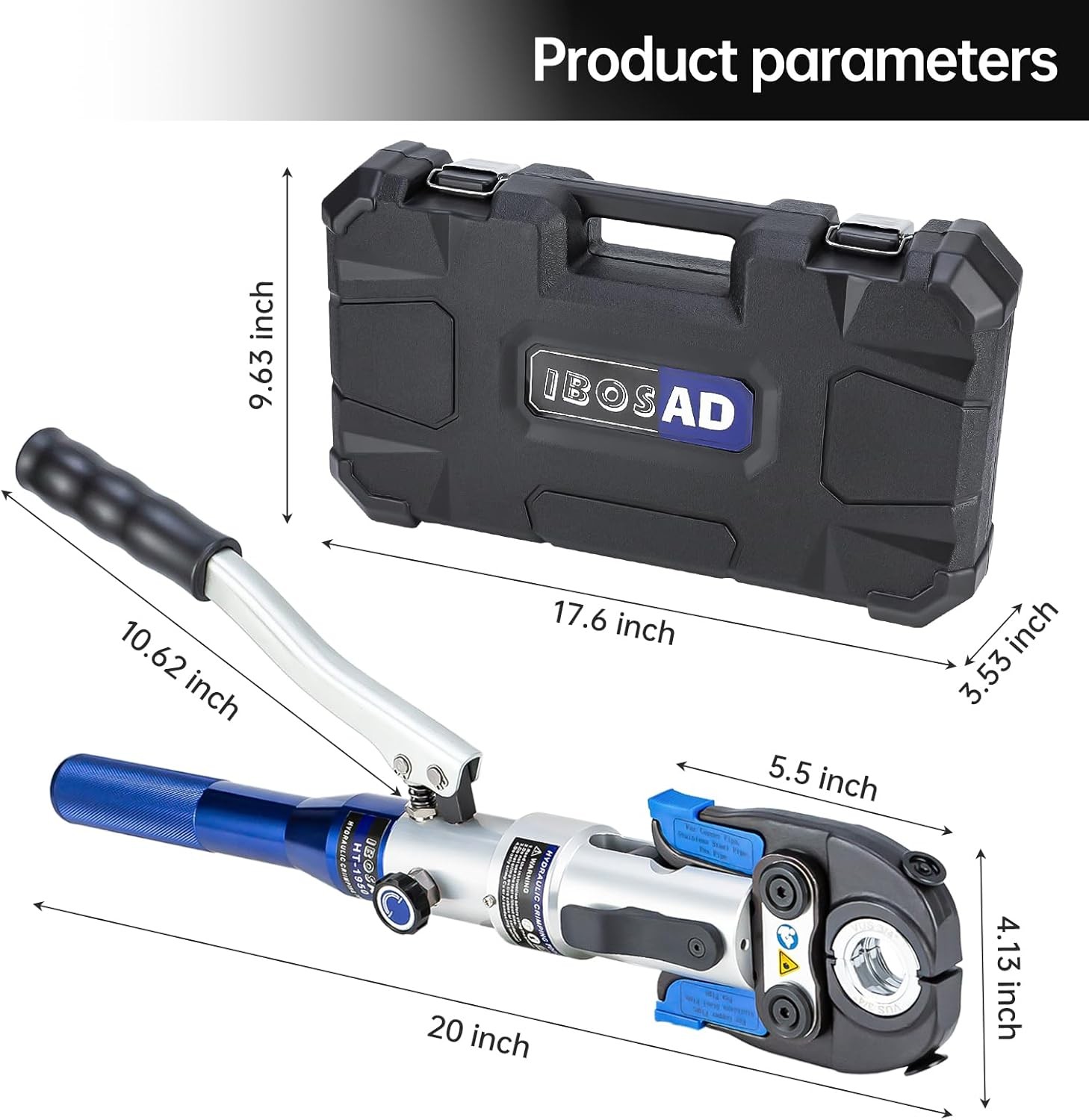 Hydraulic Copper Pipe Tube Fittings Crimping Tools with 1/2″,3/4″ and 1″ Dies fo