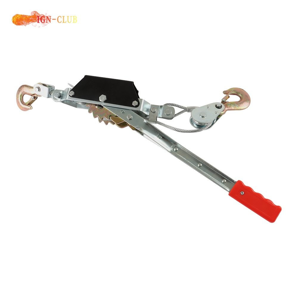 2 Ton Come Along Winch Heavy Duty 2 Hook Steel Cable Dual Gear Power Puller