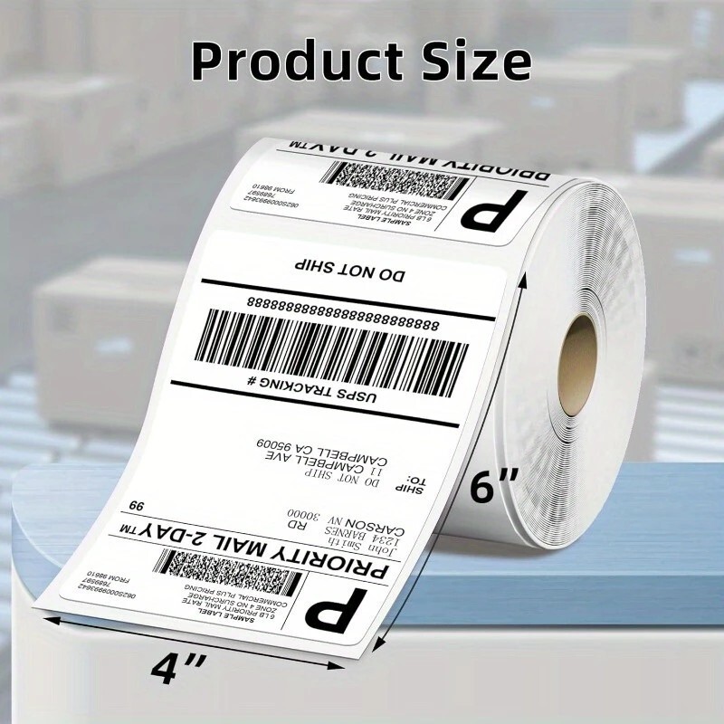 1000 Labels 4″ x 6″ Direct Thermal White Shipping Printing Labels 500 Per Roll